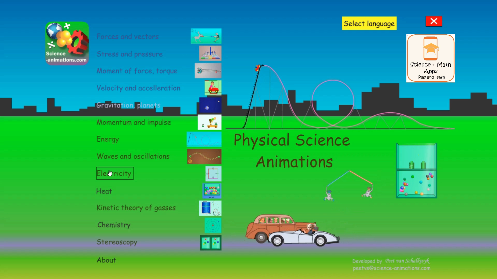 Physics apps animations for High School students